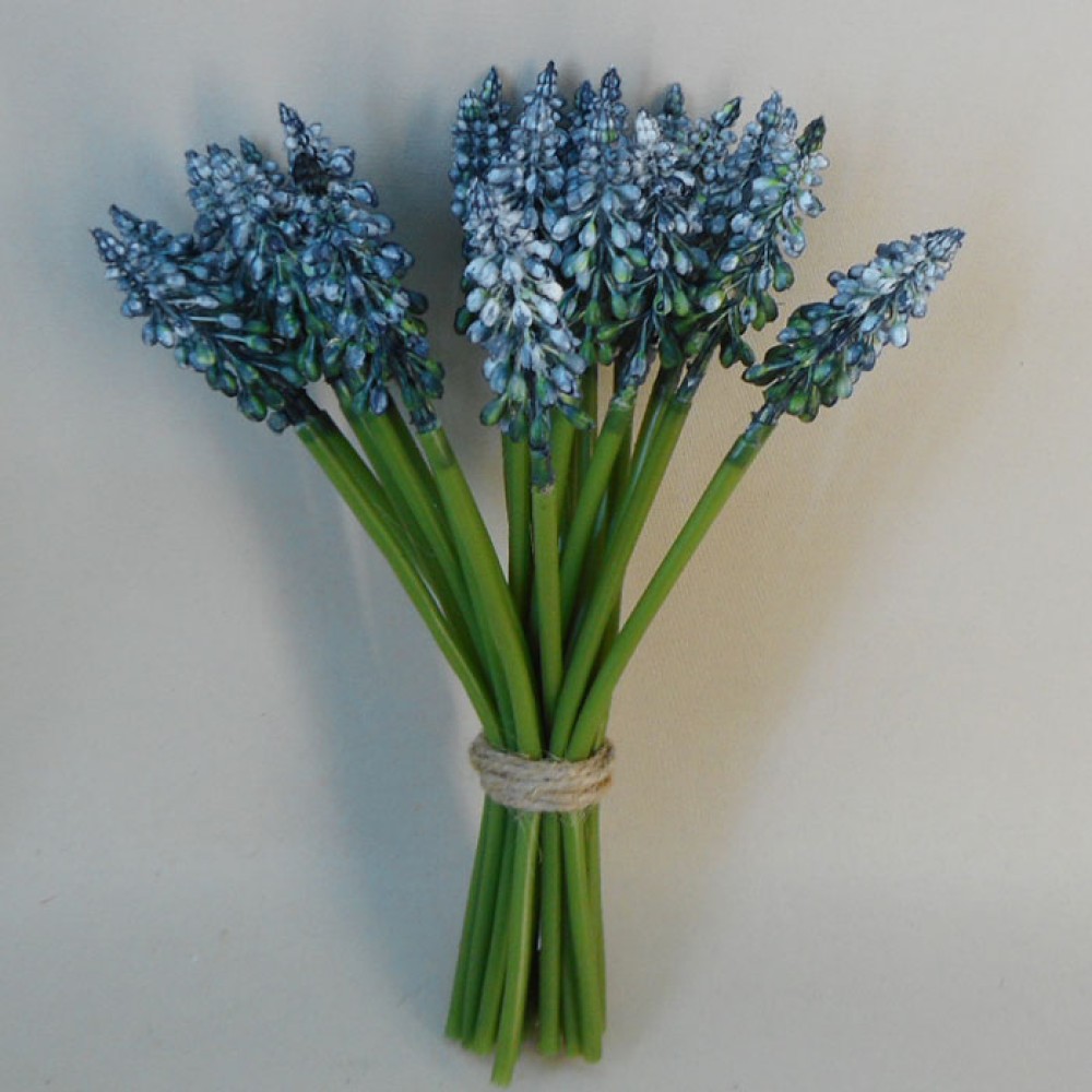Artificial Muscari Grape Hyacinth Blue 25cm Artificial Flowers